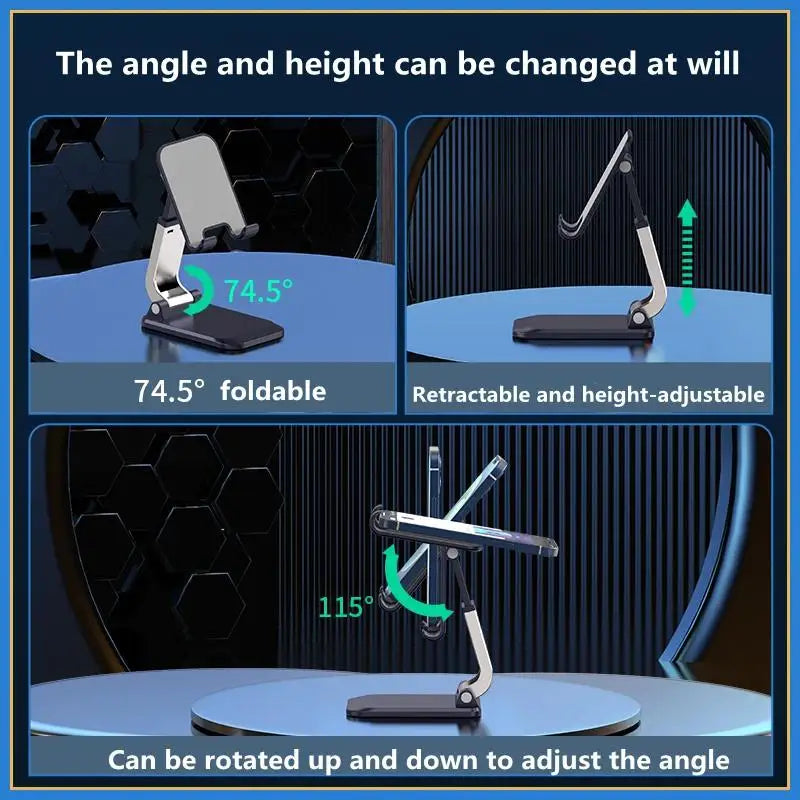 Foldable ABS Desktop Mobile Phone Stand for Ipad Iphone Smartphone Support Tablet Desk Cell Phone Portable Holder Bracket